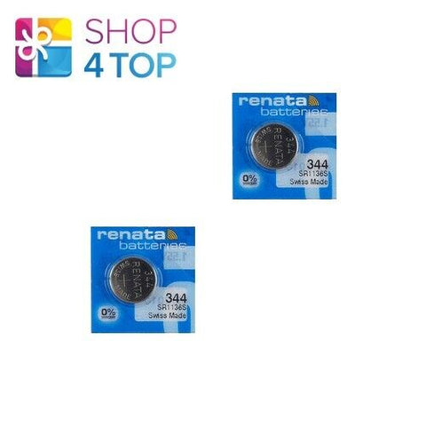 2 Renata 344 Sr1136Sw Batteries Silver 1.55V Watch Battery NEW