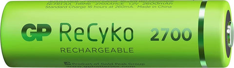 12 Gp Recyko + 2700 Rechargeable Aa Battery 2600Mah Hr6 270Aahcb Mn1500 1.2V NEW