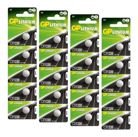 20 Gp Lithium Cell Cr1220 Batteries Dl1220 3V Coin Cell Button Exp 2030 5Bl