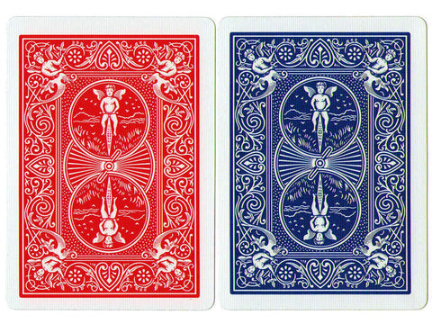 4 Decks Bicycle Rider Back Standard Index Gold Playing Cards 2 Red 2 Blue NEW
