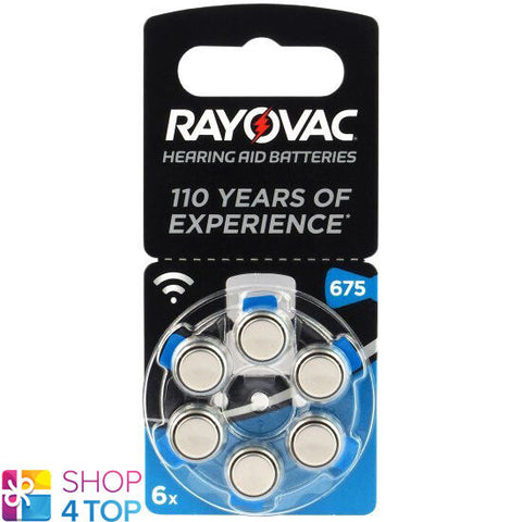 6 Rayovac Acoustic Special Size 675 Mf Pr44 Hearing Aid Batteries 1.45V Zinc Air