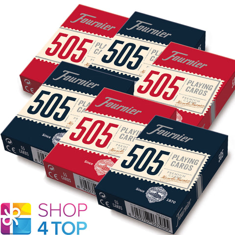 6 Decks Fournier 505 Plastic Coated Poker Playing Cards 3 Red 3 Blue Standard