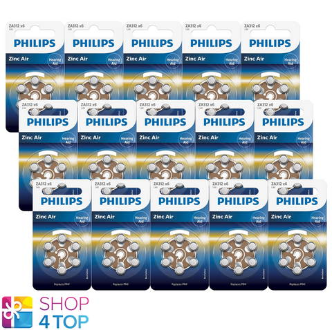 90 Philips Size 312 Pr41 Hearing Aid Batteries Za312B6A 1.4V Zink Air 2024 11