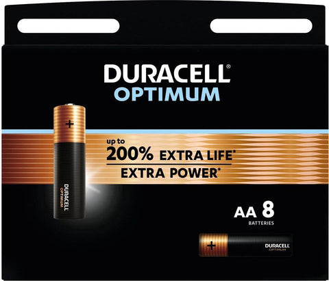16 Duracell Optimum Aa Lr6 Alkaline Batteries Mx1500 1.5V Exp 2031 4Bl NEW