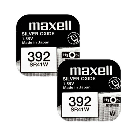 2 Maxell 392 Sr41W Batteries Silver Oxide 1.55V Watch Battery 1Bl Cell Coin