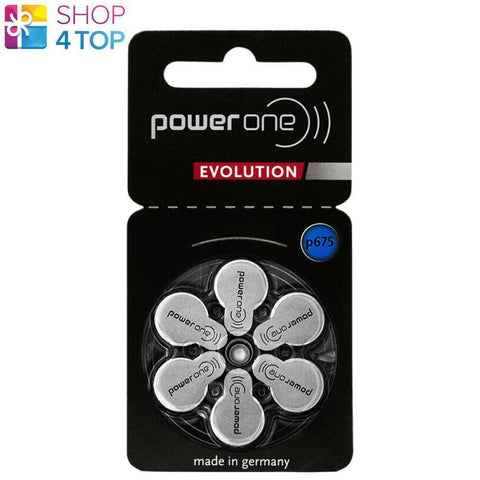 6 Power One Evolution Varta Size 675 Pr44 Hearing Aid Bateries 1.45V Germany NEW