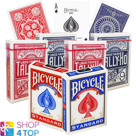 6 Decks 2 Bicycle Standard 2 Tally Ho Circle 2 Fan Playing Cards Red Blue NEW