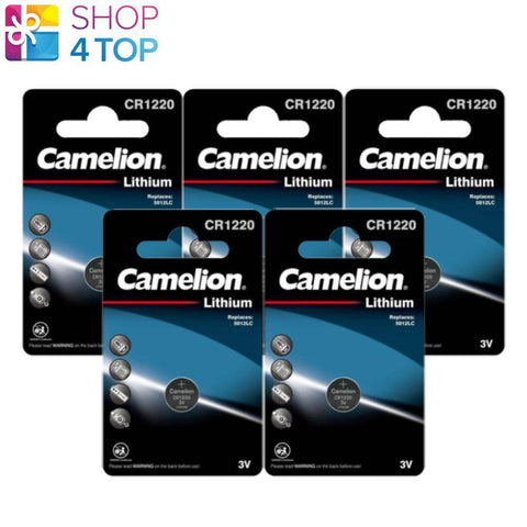 5 Camelion Cr1220 Batteries Lithium 3V Coin Cell Dl1220 Ecr1220 1Bl Exp 2031 NEW