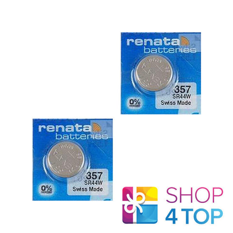 2 Renata 357 Sr44W Batteries Silver 1.55V Watch Battery 303 10Bl NEW
