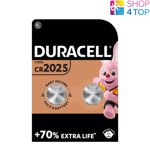 2 Duracell Cr2025 Lithium Batteries 3V Coin Cell Dl2025 2Bl Exp 2032 NEW