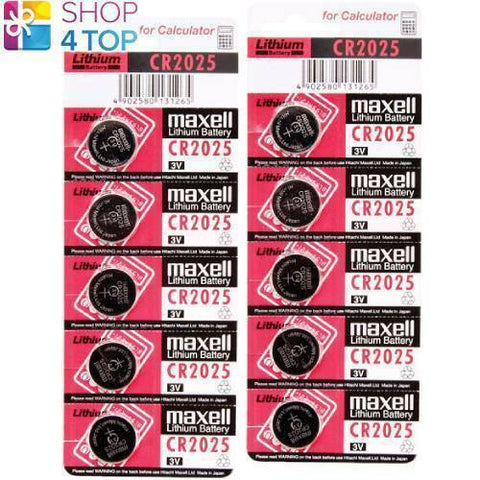 10 Maxell Cr2025 Lithium Batteries 3V Coin Cell Dl2025 Exp 2031 NEW