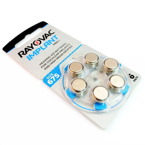 6x Rayovac Implant Pro Size 675 Mf Pr44 Batteries Hearing Aid Cochlear Implants