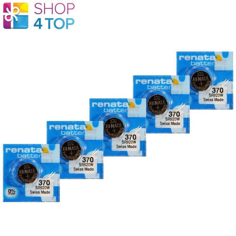 5 Renata 370 Sr920W Batteries Silver 1.55V Watch Battery 40Mah 10Bl NEW