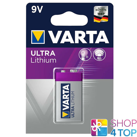 Varta 9V Ultra Lithium Battery 6Lr61 6F22 Smoke Detector Exp 2033 NEW