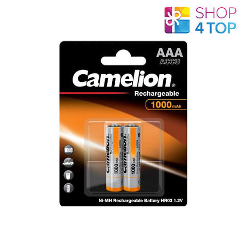 2 Camelion Aaa Rechargeable 1000Mah Batteries 2Bl Accu Ni-Mh 1.2V Hr03 Ni-Mh NEW