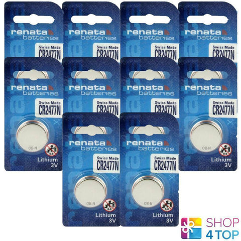 10 Renata Cr2477N Lithium Batteries 3V Cell Coin Button Swiss Made Exp 2030 NEW