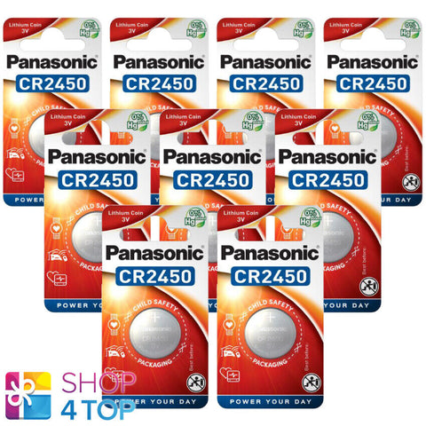 9 Panasonic Cr2450 Lithium Battery 3V Cell Coin Button 1Bl Blister Exp 2034 NEW