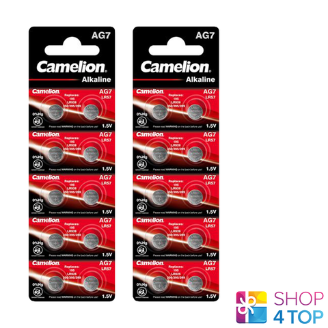 20 Camelion Lr927 Alkaline Batteries Lr57 395 Ag7 No Mercury 1.5V 10Bl 2027 NEW