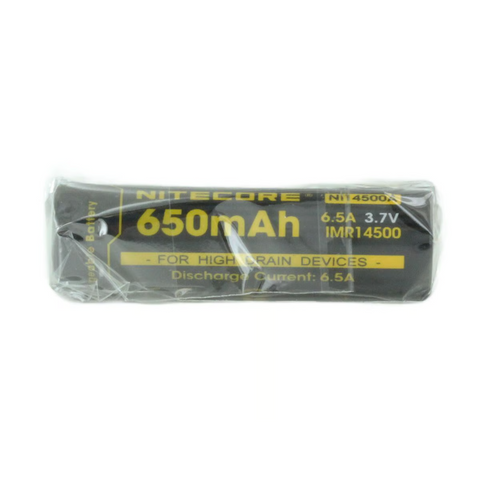 Nitecore Imr14500 Rechargeable Battery 3.7V 650Mah 6.5A High Drain Devices Li-Mn