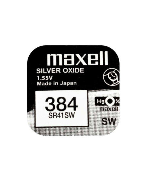2 Maxell 384 392 Sr41Sw Batteries Silver Oxide 1.55V Watch Battery