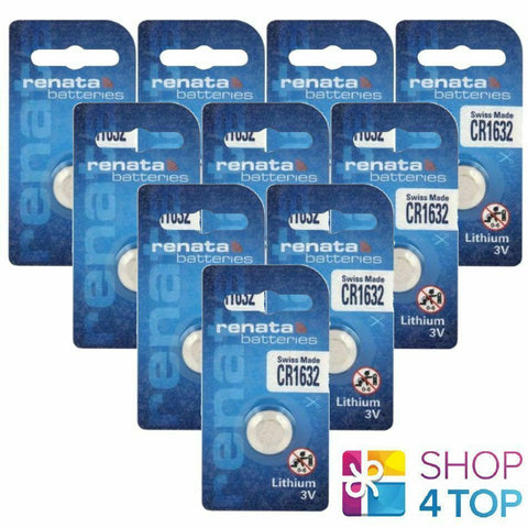10 Renata Cr1632 Lithium Batteries 3V Cell Coin Button Swiss Made Exp 2029 NEW