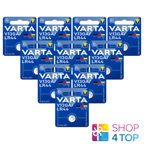 10 Varta V13Ga Lr44 Alkaline Battery Cell Button Batteries 1.5V 1Bl NEW