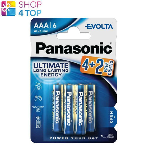 6 Panasonic Evolta Aaa Lr03 Ultimate Long Lasting Alkaline Batteries 4+2 6Bl NEW