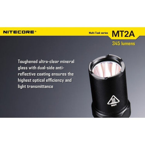 Nitecore Flashlight Mt2A Multi-Task 2 Aa Batteries 345 Lumens Cree Xp-G2 R5 Led