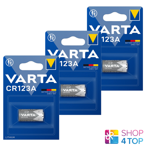 3 Varta Cr123A Lithium Battery Blister 3V 6205 Cr17345 1430 Mah Exp 2033 NEW