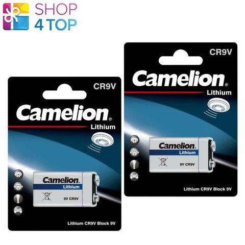 2 Camelion 9V Lithium Batteries Cr9V 1200Mah 6Lr61 6Lr21 Mn1604 1Bl Exp 2033 NEW