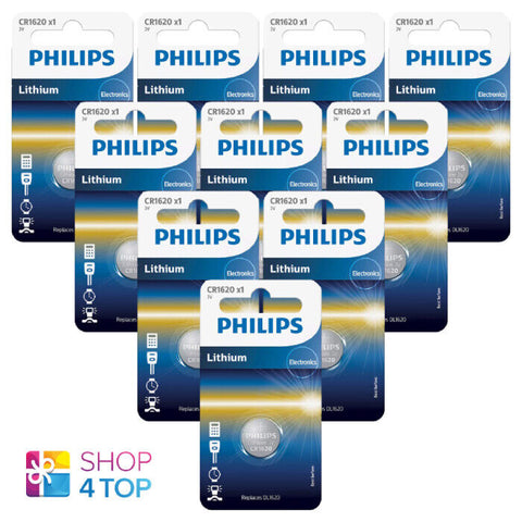 10 Philips Cr1620 Lithium Batteries 3V Cell Coin Button Dl1620 1Bl NEW
