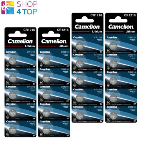 20 Camelion Cr1216 Batteries Lithium 3V Coin Cell Cr1216-Bp5 5Bl Exp 2031 NEW