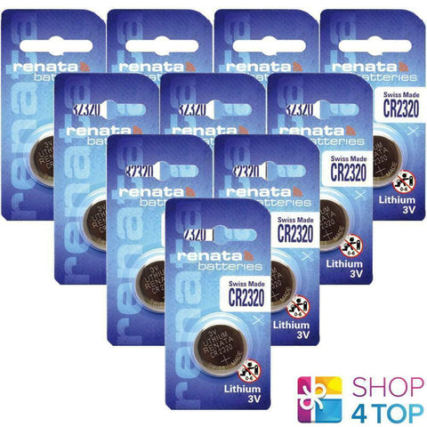 10 Renata Cr2320 Lithium Batteries 3V Cell Coin Button Swiss Made Exp 2030 NEW