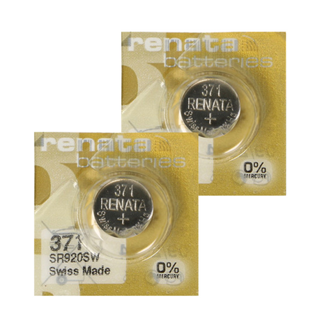 2 Renata 371 Sr920Sw Mp-E Batteries Silver Oxide 1.55V Swiss Made