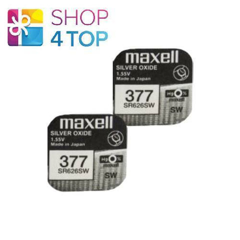 2 Maxell 377 376 Sr626Sw Batteries Silver 1.55V Watch Battery Exp 2028 NEW