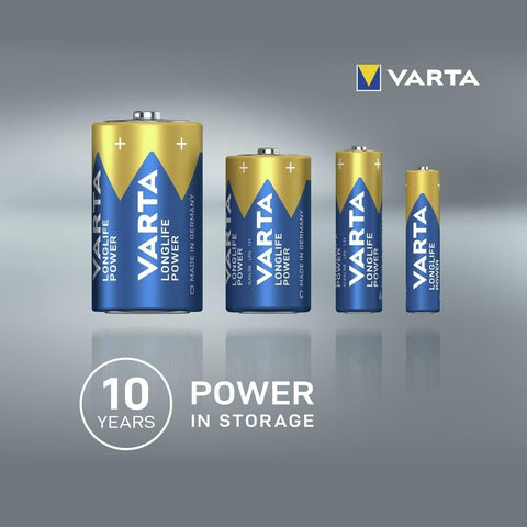 4 Varta Longlife Power Alkaline Aaa Lr03 Batteries 1.5V Micro Am4 E92 Mn2400 NEW