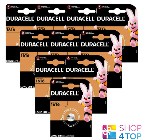 10 Duracell Cr1616 Lithium Batteries 3V Coin Cell Dl1616 Ecr1616 Exp 2034 NEW