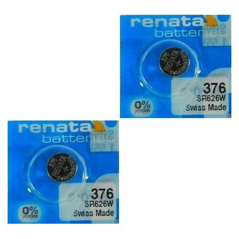 2 Renata 376 Silver Oxide Batteries Sr626W Coin Cell 1.55V 10Bl 11