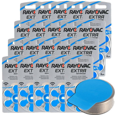 120x Rayovac Extra Advanced Size 675 MF PR44 Hearing Aid Batteries 1.45V