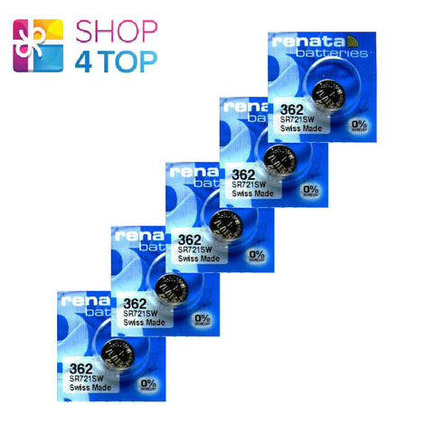 5 Renata 362 Sr721Sw Batteries Silver 1.55V Ag11 Watch Battery 10Bl NEW