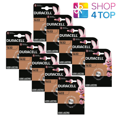 10 Duracell Cr1632 Batteries Lithium 3V Coin Cell Button Dl1632 1Bl Exp 2033 NEW