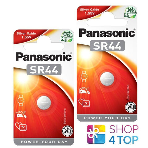 2 Panasonic Sr44 Silver Oxide Batteries 1.55V 1Bl 357 Epx76 Ag13
