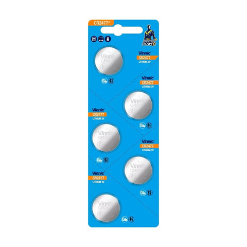 10 Vinnic Cr2477 Lithium Batteries 3V Cell Coin Button No Mercury NEW
