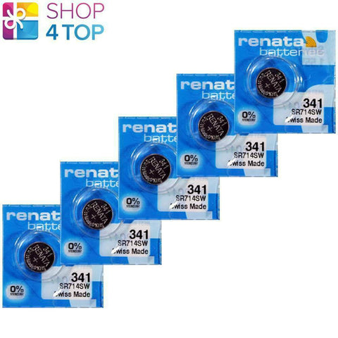 5 Renata 341 Sr714Sw Batteries Silver 1.55V Watch Battery NEW