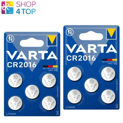 10 Varta Cr2016 Lithium Coin Cell Batteries 3V No Mercury Exp 2033 China 5Bl NEW