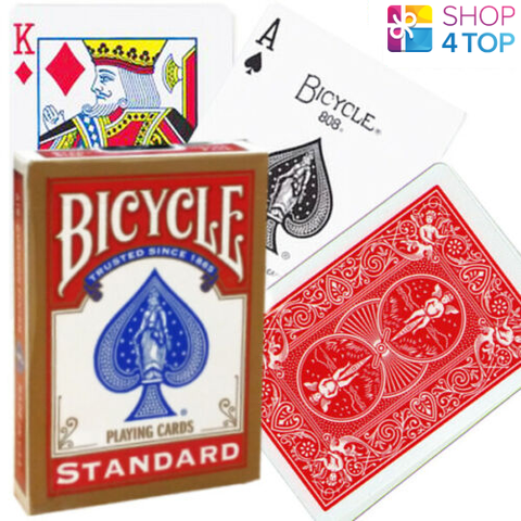 Bicycle Rider Back Standard Index Gold Playing Cards Poker Magic Tricks Red NEW