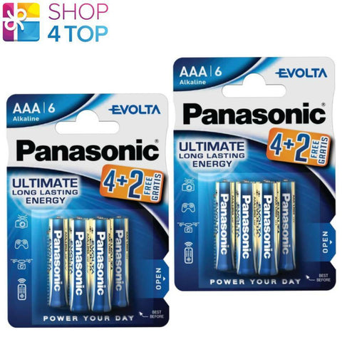 12 Panasonic Evolta Aaa Lr03 Ultimate Long Lasting Alkaline Batteries 4+2 6Bl