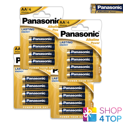 16 Panasonic Alkaline Power Aa Lr06 Batteries Blister 1.5V Mn1500 Am3 E91 NEW