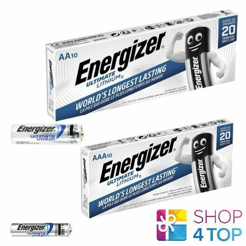 20 Energizer Ultimate Lithium Batteries 10 Aa + 10 Aaa L91 L92 1.5V Lr6 Lr03 NEW