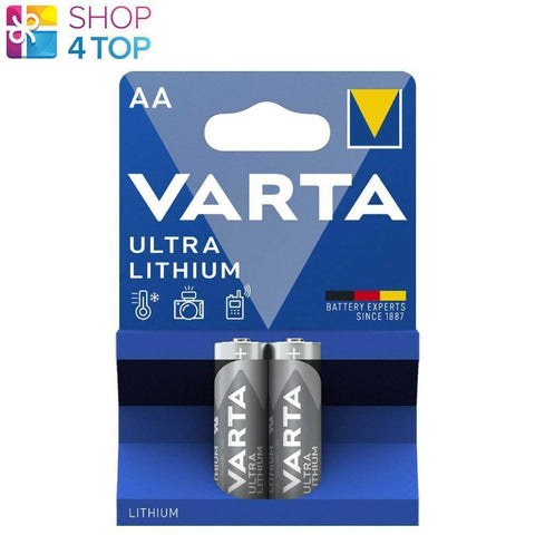 2 Varta Ultra Lithium Aa Lr6 Batteries Fr14505 6106 1.5V Mignon Exp 2038 2Bl NEW
